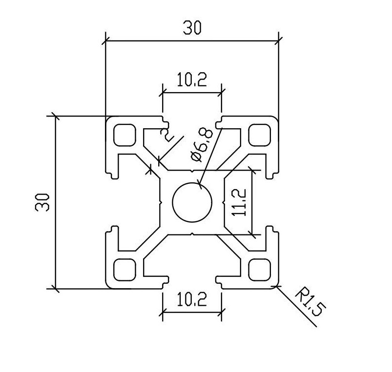 nhôm định hình 30x30