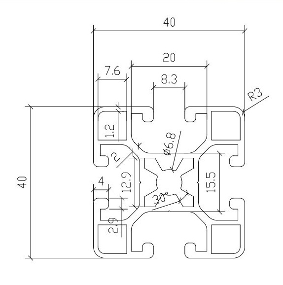 Nhôm định hình 40x40 tphcm