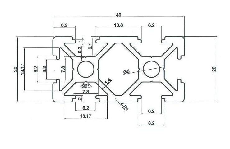 bản vẽ nhôm định hình 2040