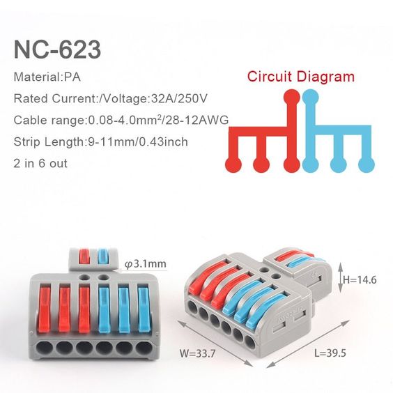 Cút nối dây 2 ra 6