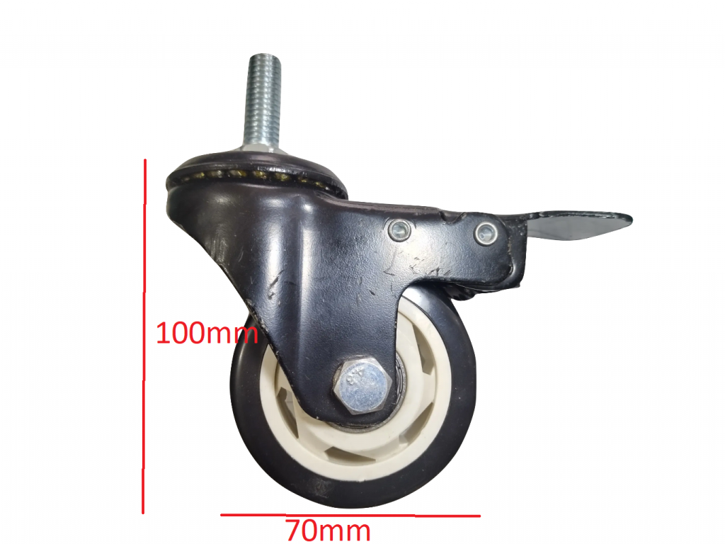 Bánh xe cao su 70x30mm có khóa