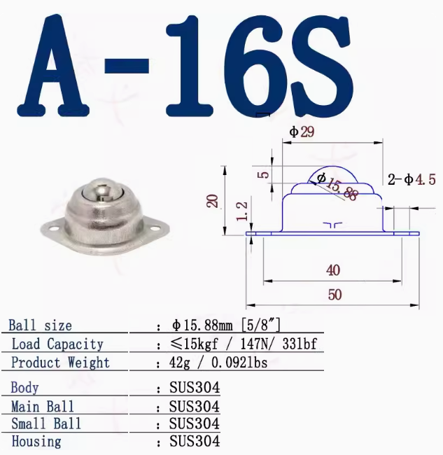 Bánh xe đa hướng A-16S